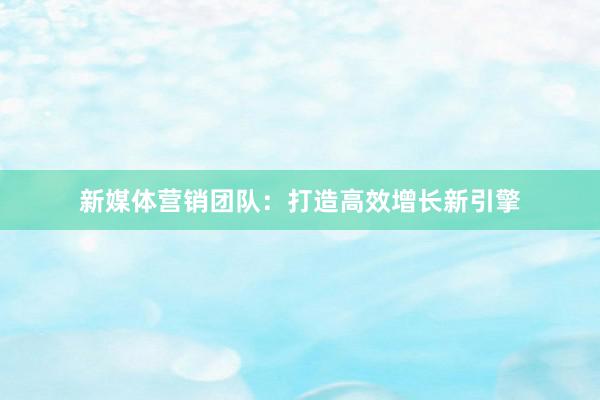新媒体营销团队：打造高效增长新引擎